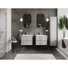 Mexen Orio meuble de salle de bains 60 cm avec lavabo Vela, 2 tiroirs, gris mat/blanc mat - 91A10-06047-2-BFF62-W23M01