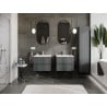Mexen Orio armoire de salle de bain 60 cm avec lavabo Vela, 2 tiroirs, graphite mat/blanc mat - 91A10-06047-2-BFF66-W23M01