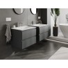 Mexen Orio armoire de salle de bain 60 cm avec lavabo Vela, 2 tiroirs, graphite mat/blanc mat - 91A10-06047-2-BFF66-W23M01