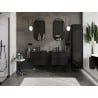 Mexen Orio meuble de salle de bain 60 cm avec lavabo Vela, 2 tiroirs, noir brillant/noir mat - 91A10-06047-2-BFF70-W23M71