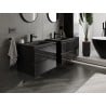 Mexen Orio meuble de salle de bain 60 cm avec lavabo Vela, 2 tiroirs, noir brillant/noir mat - 91A10-06047-2-BFF70-W23M71