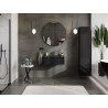 Mexen Orio armoire de salle de bain 70 cm avec lavabo Otis, 1 tiroir, noir brillant/noir mat - 91A10-07023-1-BF70-W18M71