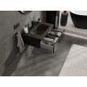 Mexen Orio meuble de salle de bains 70 cm avec lavabo Vela, 1 tiroir, noir brillant/noir mat - 91A10-07023-1-BF70-W23M71