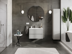 Mexen Orio meuble de salle de bain 70 cm avec lavabo Vela, 2 tiroirs, gris mat/blanc mat - 91A10-07047-2-BFF62-W23M01
