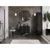Mexen Orio armoire de salle de bain 70 cm avec lavabo Vela, 2 tiroirs, noir brillant/noir mat - 91A10-07047-2-BFF70-W23M71