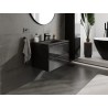 Mexen Orio armoire de salle de bain 70 cm avec lavabo Vela, 2 tiroirs, noir brillant/noir mat - 91A10-07047-2-BFF70-W23M71