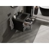 Mexen Orio armoire de salle de bain 70 cm avec lavabo Vela, 2 tiroirs, noir brillant/noir mat - 91A10-07047-2-BFF70-W23M71