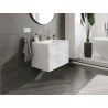 Mexen Orio armoire de salle de bain 70 cm avec lavabo Otis, 2 tiroirs, blanc brillant - 91A10-07047-2-BFF00-W18M00