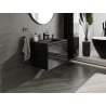 Mexen Orio meuble de salle de bain 70 cm avec lavabo Otis, 2 tiroirs, noir brillant/noir mat - 91A10-07047-2-BFF70-W18M71