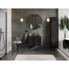 Mexen Orio meuble de salle de bain 70 cm avec lavabo Otis, 2 tiroirs, noir brillant/noir mat - 91A10-07047-2-BFF70-W18M71