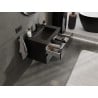 Mexen Orio meuble de salle de bain 70 cm avec lavabo Otis, 2 tiroirs, noir brillant/noir mat - 91A10-07047-2-BFF70-W18M71