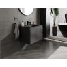 Mexen Orio armoire de salle de bain 70 cm avec lavabo Otis, 2 tiroirs, noir mat - 91A10-07047-2-BFF71-W18M71