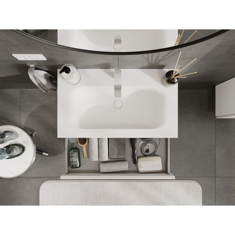 Mexen Orio armoire de salle de bain 80 cm avec lavabo Vela, 1 tiroir, blanc mat - 91A10-08023-1-BF01-W23M01