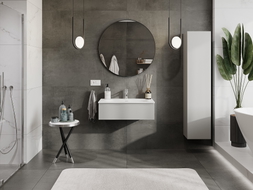 Mexen Orio meuble de salle de bain 80 cm avec lavabo Vela, 1 tiroir, gris mat/blanc mat - 91A10-08023-1-BF62-W23M01