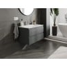 Mexen Orio meuble de salle de bain 80 cm avec lavabo Vela, 2 tiroirs, graphite mat/blanc mat - 91A10-08047-2-BFF66-W23M01
