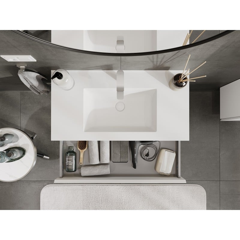 Mexen Orio meuble de salle de bain 90 cm avec lavabo Otis, 1 tiroir, blanc mat - 91A10-09023-1-BF01-W18M01