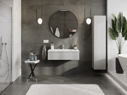 Mexen Orio meuble de salle de bain 90 cm avec lavabo Otis, 1 tiroir, gris mat/blanc mat - 91A10-09023-1-BF62-W18M01