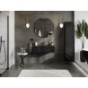 Mexen Orio meuble de salle de bain 90 cm avec lavabo Otis, 1 tiroir, noir brillant/noir mat - 91A10-09023-1-BF70-W18M71