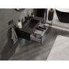 Mexen Orio meuble de salle de bain 90 cm avec lavabo Otis, 1 tiroir, noir brillant/noir mat - 91A10-09023-1-BF70-W18M71