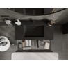 Mexen Orio meuble de salle de bain 90 cm avec lavabo Otis, 1 tiroir, noir brillant/noir mat - 91A10-09023-1-BF70-W18M71