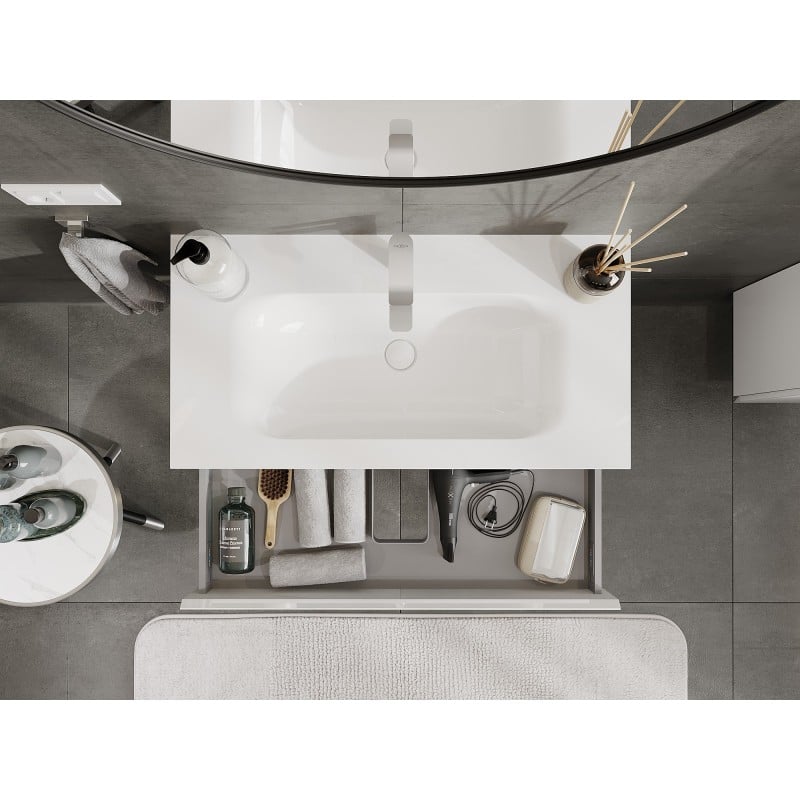 Mexen Orio meuble de salle de bain de 90 cm avec lavabo Vela, 1 tiroir, blanc brillant - 91A10-09023-1-BF00-W23M00