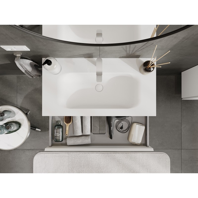 Mexen Orio armoire de salle de bains 90 cm avec lavabo Vela, 1 tiroir, blanc mat - 91A10-09023-1-BF01-W23M01