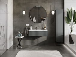 Mexen Orio armoire de salle de bains 90 cm avec lavabo Vela, 1 tiroir, graphite mat/blanc mat - 91A10-09023-1-BF66-W23M01