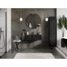 Mexen Orio meuble de salle de bain 90 cm avec lavabo Vela, 1 tiroir, noir brillant/noir mat - 91A10-09023-1-BF70-W23M71
