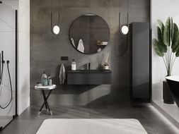 Mexen Orio meuble de salle de bain 90 cm avec lavabo Vela, 1 tiroir, noir mat - 91A10-09023-1-BF71-W23M71