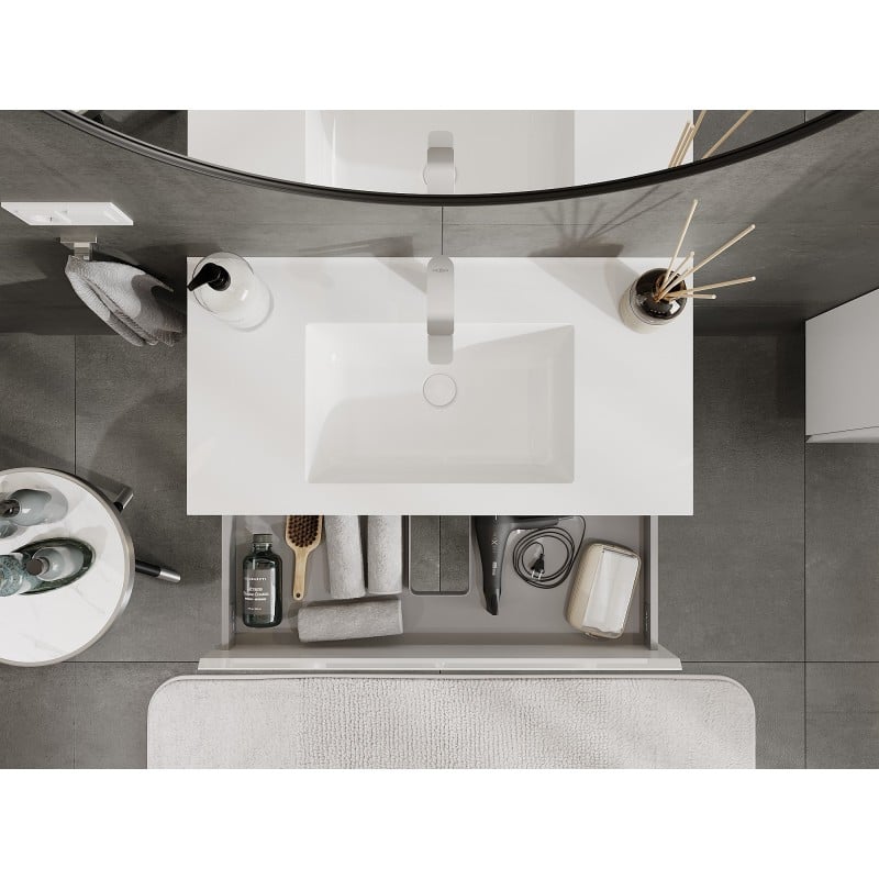 Mexen Orio armoire de salle de bain 90 cm avec lavabo Otis, 2 tiroirs, blanc brillant - 91A10-09047-2-BFF00-W18M00