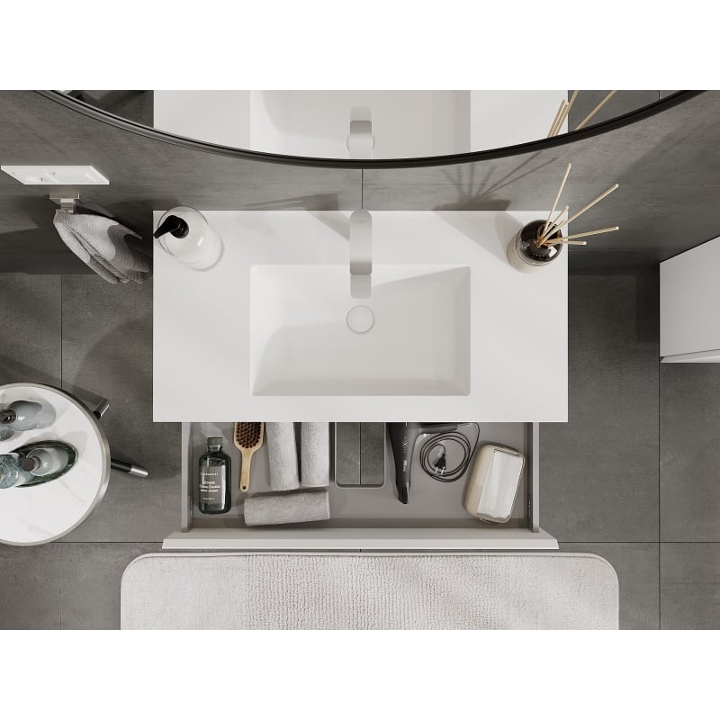 Mexen Orio meuble de salle de bains 90 cm avec lavabo Otis, 2 tiroirs, blanc mat - 91A10-09047-2-BFF01-W18M01