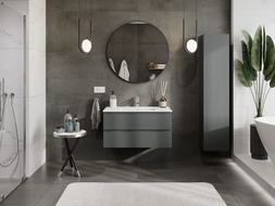 Mexen Orio meuble de salle de bains 90 cm avec lavabo Otis, 2 tiroirs, graphite mat/blanc mat - 91A10-09047-2-BFF66-W18M01