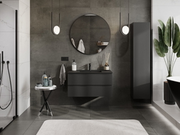 Mexen Orio armoire de salle de bain 90 cm avec lavabo Otis, 2 tiroirs, noir mat - 91A10-09047-2-BFF71-W18M71