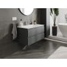 Mexen Orio armoire de salle de bains 90 cm avec lavabo Vela, 2 tiroirs, graphite mat/blanc mat - 91A10-09047-2-BFF66-W23M01