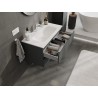 Mexen Orio armoire de salle de bains 90 cm avec lavabo Vela, 2 tiroirs, graphite mat/blanc mat - 91A10-09047-2-BFF66-W23M01