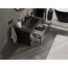 Mexen Orio armoire de salle de bain 90 cm avec lavabo Vela, 2 tiroirs, noir brillant/noir mat - 91A10-09047-2-BFF70-W23M71