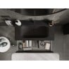 Mexen Orio armoire de salle de bain 90 cm avec lavabo Vela, 2 tiroirs, noir brillant/noir mat - 91A10-09047-2-BFF70-W23M71