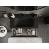 Mexen Orio meuble de salle de bain 90 cm avec vasque Vela, 2 tiroirs, noir mat - 91A10-09047-2-BFF71-W23M71