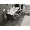 Mexen Orio meuble de salle de bain 100 cm avec lavabo Otis, 2 tiroirs, graphite mat/blanc mat - 91A10-10047-2-BFF66-W18M01
