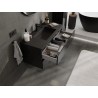 Mexen Orio meuble de salle de bains 100 cm avec lavabo Otis, 2 tiroirs, noir brillant/noir mat - 91A10-10047-2-BFF70-W18M71