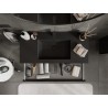 Mexen Orio meuble de salle de bains 100 cm avec lavabo Otis, 2 tiroirs, noir brillant/noir mat - 91A10-10047-2-BFF70-W18M71