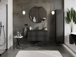 Mexen Orio meuble de salle de bain 100 cm avec lavabo Otis, 2 tiroirs, noir mat - 91A10-10047-2-BFF71-W18M71