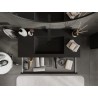 Mexen Orio meuble de salle de bain 100 cm avec lavabo Otis, 2 tiroirs, noir mat - 91A10-10047-2-BFF71-W18M71
