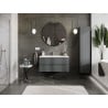 Mexen Orio armoire de salle de bain 100 cm avec lavabo Vela, 2 tiroirs, graphite mat/blanc mat - 91A10-10047-2-BFF66-W23M01