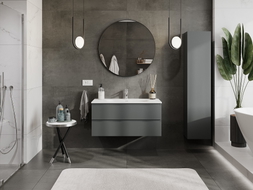 Mexen Orio armoire de salle de bain 100 cm avec lavabo Vela, 2 tiroirs, graphite mat/blanc mat - 91A10-10047-2-BFF66-W23M01