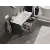 Mexen Orio armoire de salle de bain 100 cm avec lavabo Vela, 2 tiroirs, graphite mat/blanc mat - 91A10-10047-2-BFF66-W23M01