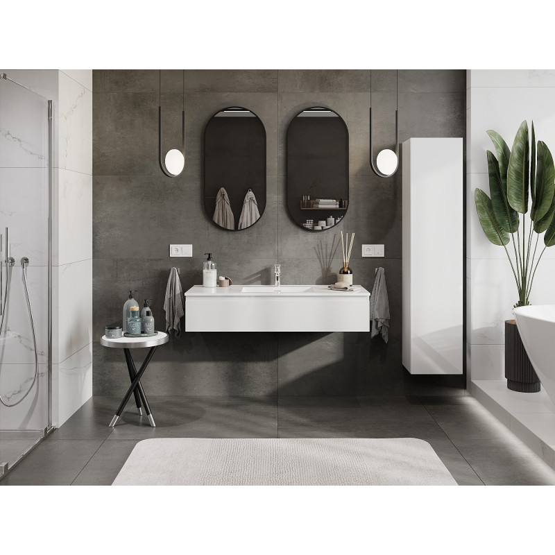 Mexen Orio meuble de salle de bains 120 cm avec lavabo Otis, 1 tiroir, blanc brillant - 91A10-12023-1-BF00-W18M00