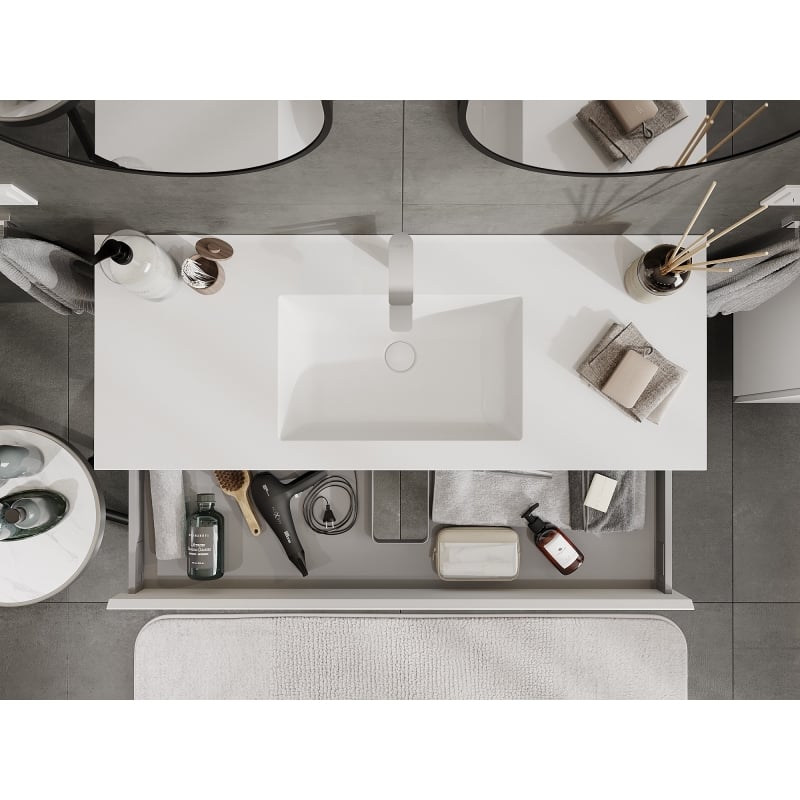 Mexen Orio armoire de salle de bain 120 cm avec lavabo Otis, 1 tiroir, blanc mat - 91A10-12023-1-BF01-W18M01