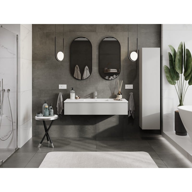 Mexen Orio meuble de salle de bain 120 cm avec lavabo Otis, 1 tiroir, gris mat/blanc mat - 91A10-12023-1-BF62-W18M01