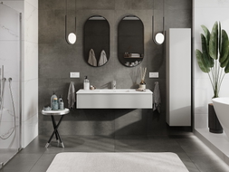 Mexen Orio meuble de salle de bain 120 cm avec lavabo Otis, 1 tiroir, gris mat/blanc mat - 91A10-12023-1-BF62-W18M01